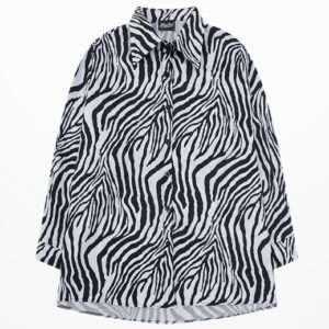 2020 Long Sleeve Oversize Shirt Zebra 1