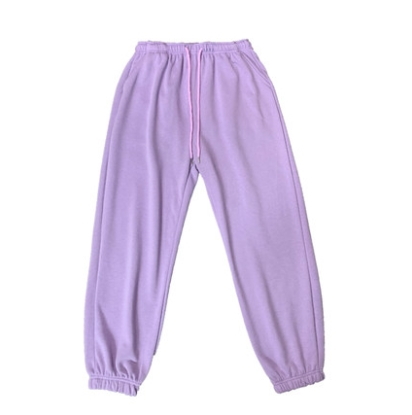 2021 Hip hop Style Sweatpants Monochromatic Purple 1