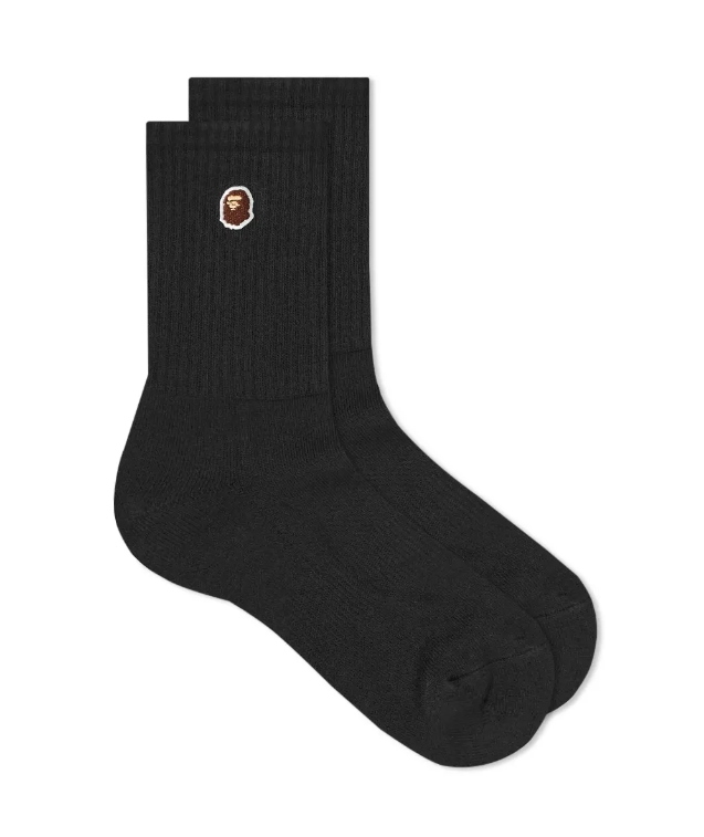 BAPE Ape Head One Point Socks Black 1