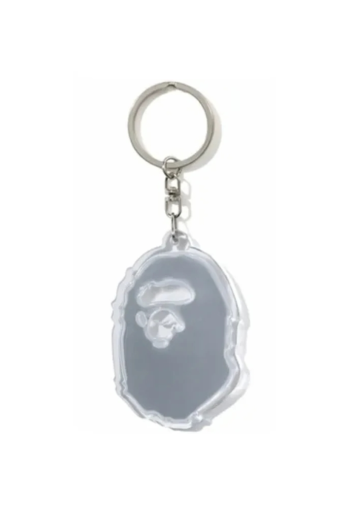 BAPE Ape Head Reflective Keychain White 1