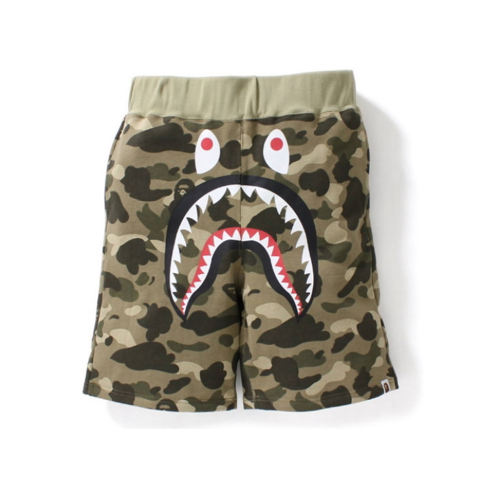 BAPE Color Camo Shark Sweat Shorts Beige 1