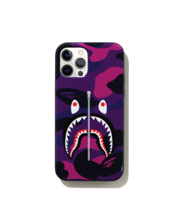 BAPE Color Camo Shark iPhone 12 12 Pro Case Purple 1