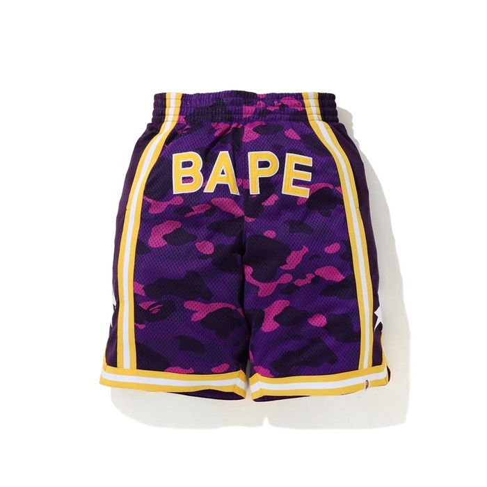 BAPE Color Camo Wide Basketball Shorts Purple 1