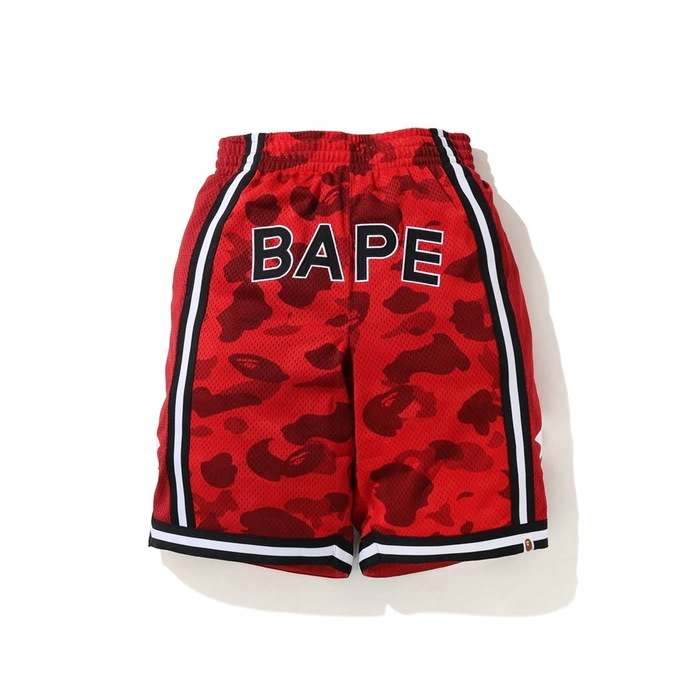 BAPE Color Camo Wide Basketball Shorts Red 1