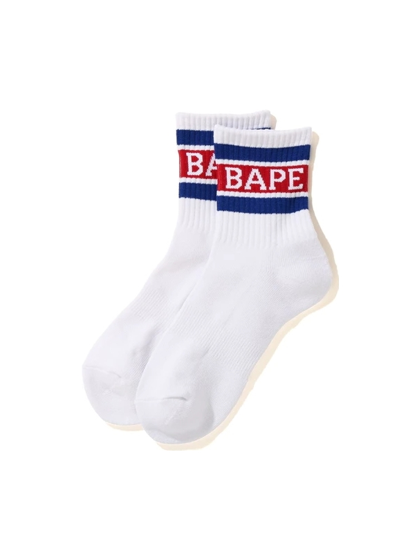 BAPE Logo Ankle Socks Blue 1