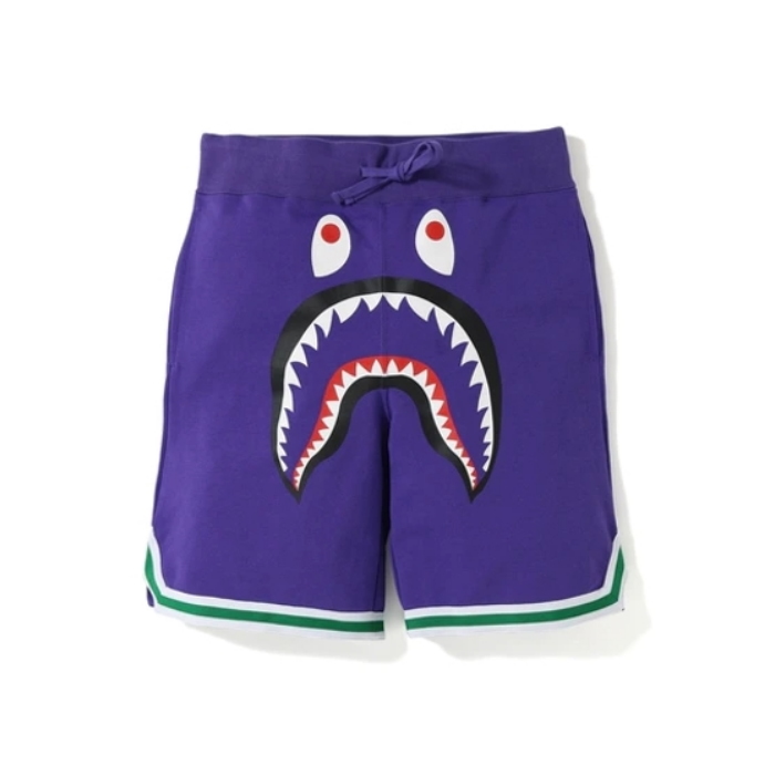 BAPE Shark Basketball Sweat Shorts Purple 1