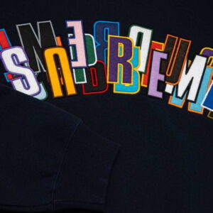 Supreme Stacked Crewneck Sweatshirt Navy 2