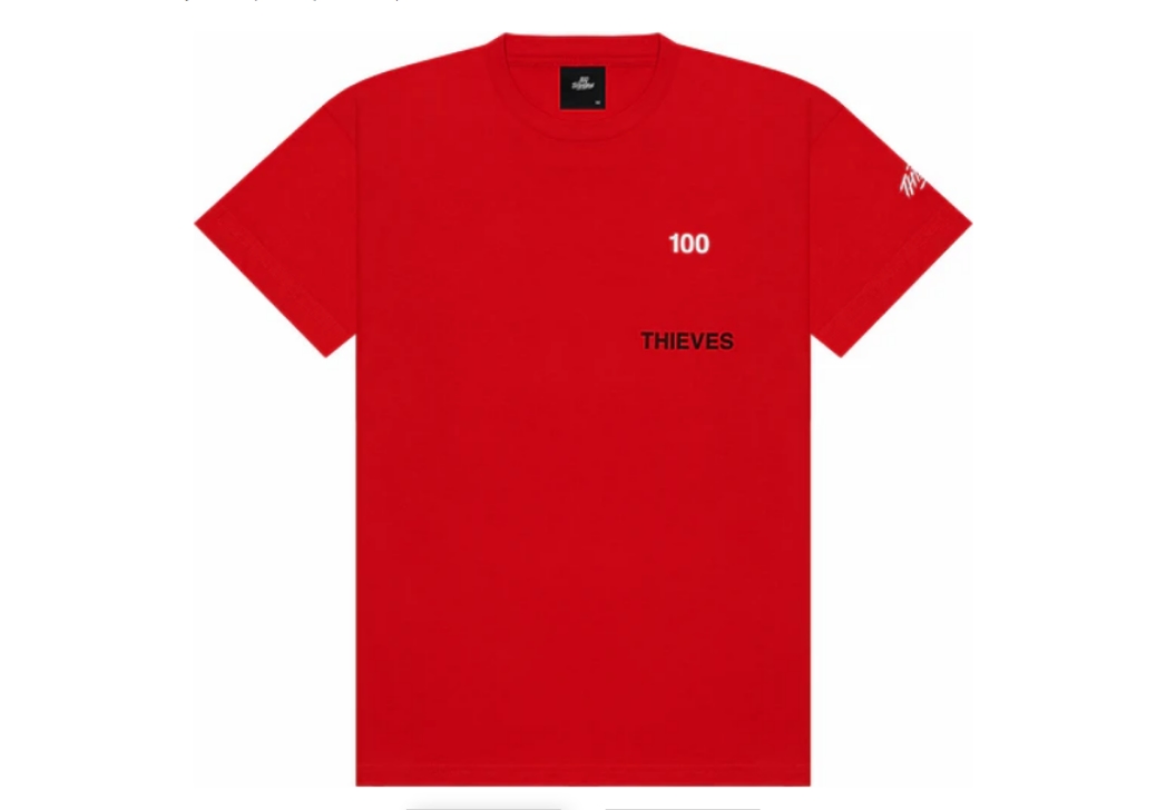 100 Thieves Numbers T shirt Red