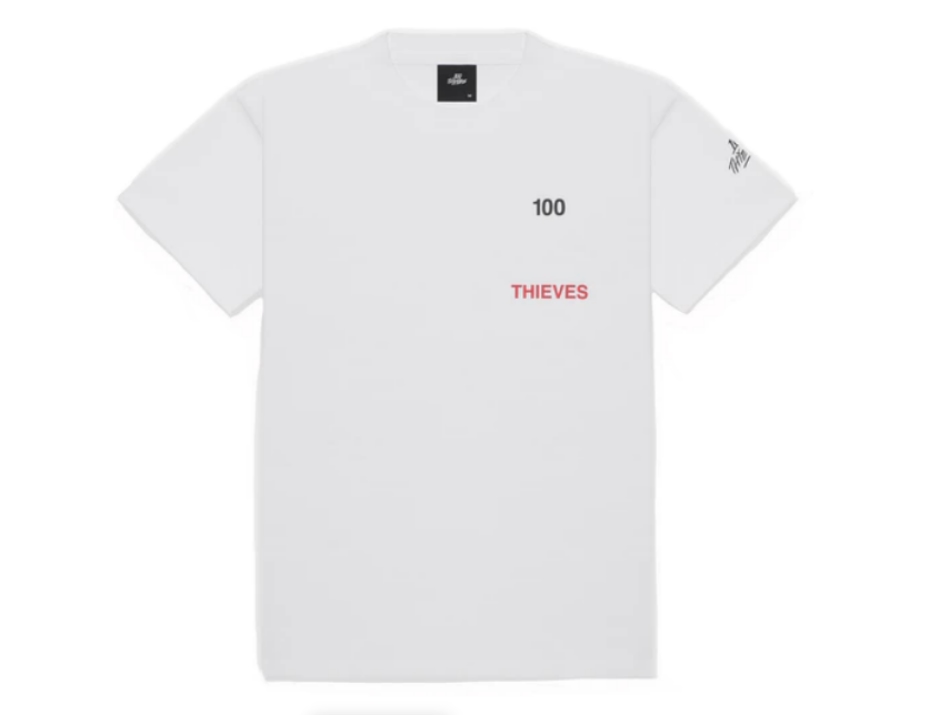 100 Thieves Numbers T shirt White