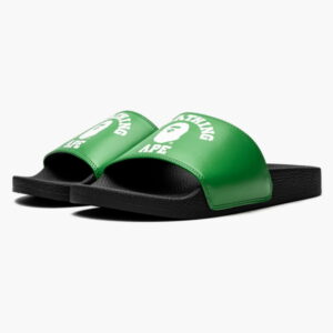 A Bathing Ape College Slide Sandals Green 1