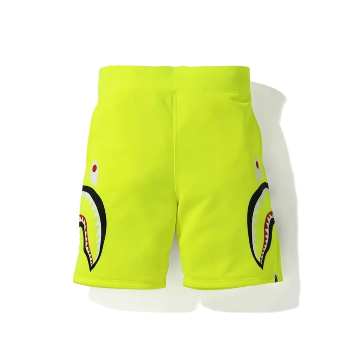 BAPE A Bathing Ape Neon Shark Sweat Shorts Yellow 1