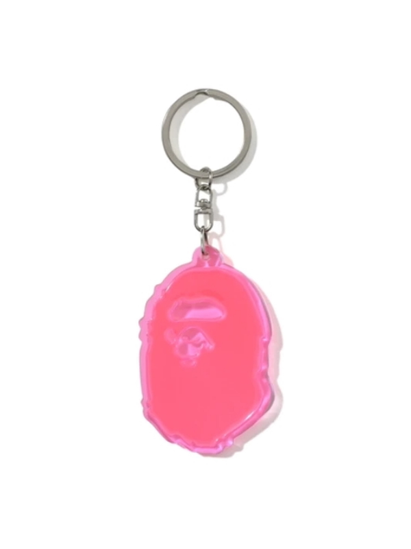 BAPE Ape Head Reflective Keychain Pink 1