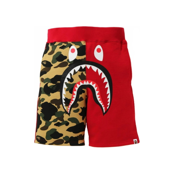 BAPE Shark Sweat Shorts SS21 Red 1