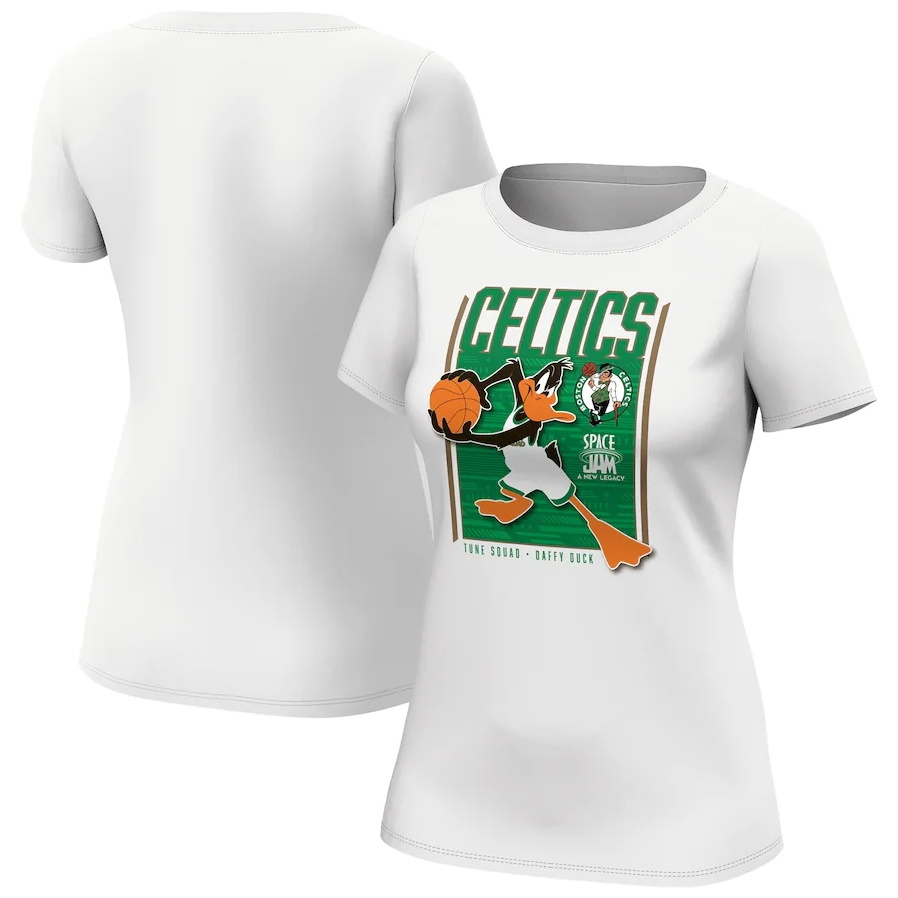 Boston Celtics Fanatics Branded Space Jam Tune Squad Daffy Duck T Shirt Womens 1