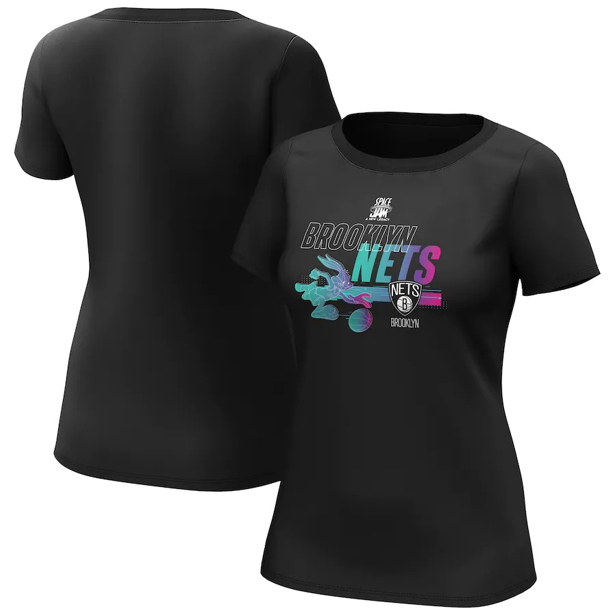 Brooklyn Nets Fanatics Branded Space Jam Baller Bugs T Shirt Womens 1