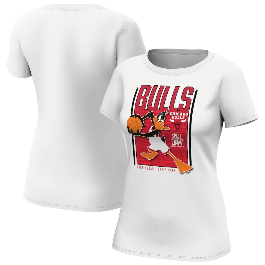 Chicago Bulls Fanatics Branded Space Jam Tune Squad Daffy Duck T Shirt Womens 1