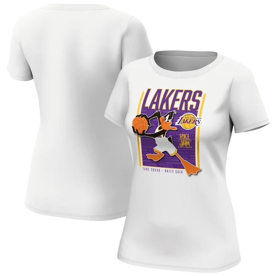 Los Angeles Lakers Fanatics Branded Space Jam Tune Squad Daffy Duck T Shirt Womens 1