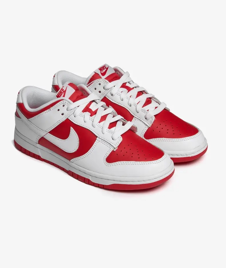 nike dunk low white university red