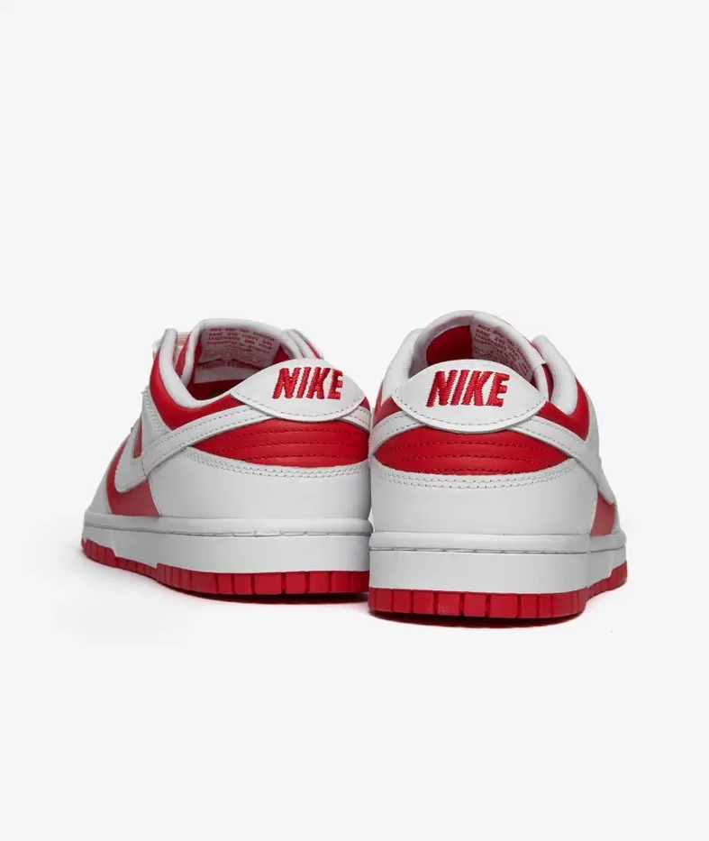 nike dunk low white university red