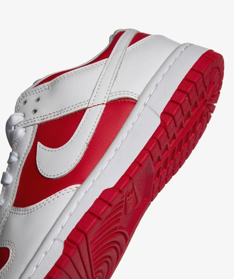 nike dunk low white university red