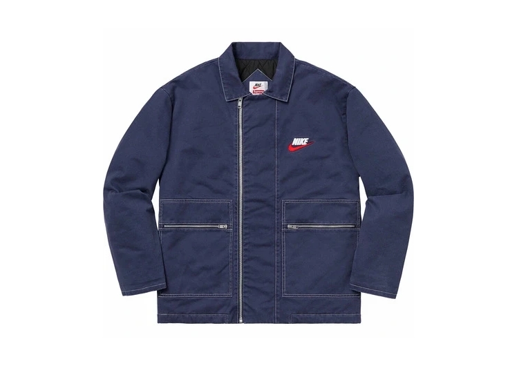 Supreme x Nike Double Zip Quilted Work Jacket Navy