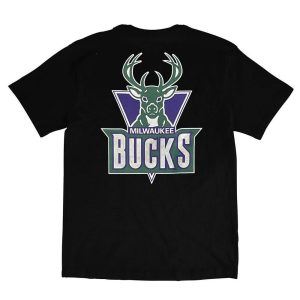 Mitchell Ness Milwaukee Bucks Retro Repeat Logo NBA T Shirt 1