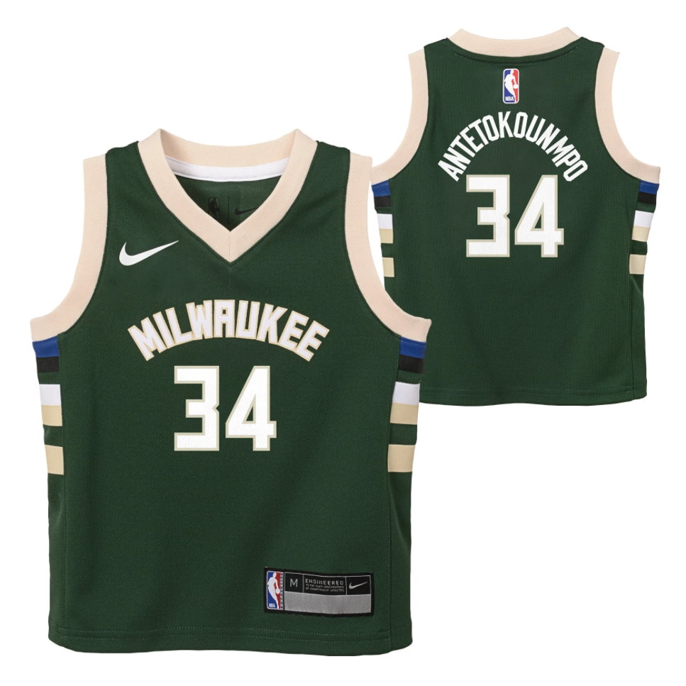 Nike Giannis Antetokounmpo Milwaukee Bucks 2021 Icon Edition Boys NBA Jersey