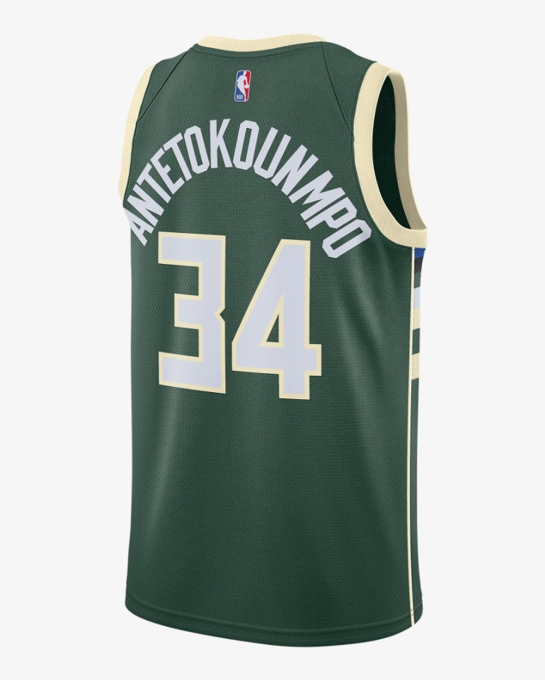 Nike Giannis Antetokounmpo Milwaukee Bucks 2021 Icon Edition NBA Swingman Jersey