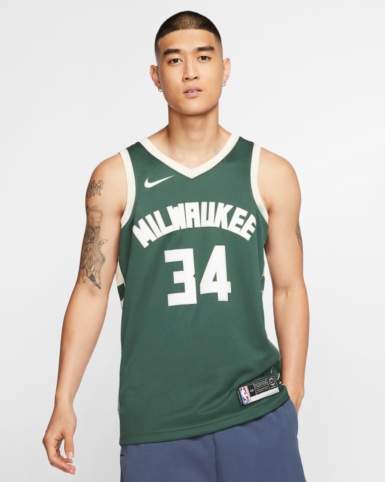 Nike Giannis Antetokounmpo Milwaukee Bucks 2021 Icon Edition NBA Swingman Jersey