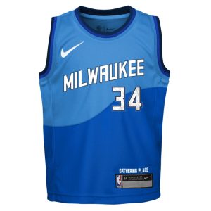 Nike Giannis Antetokounmpo Milwaukee Bucks City Edition Boys NBA Jersey 1