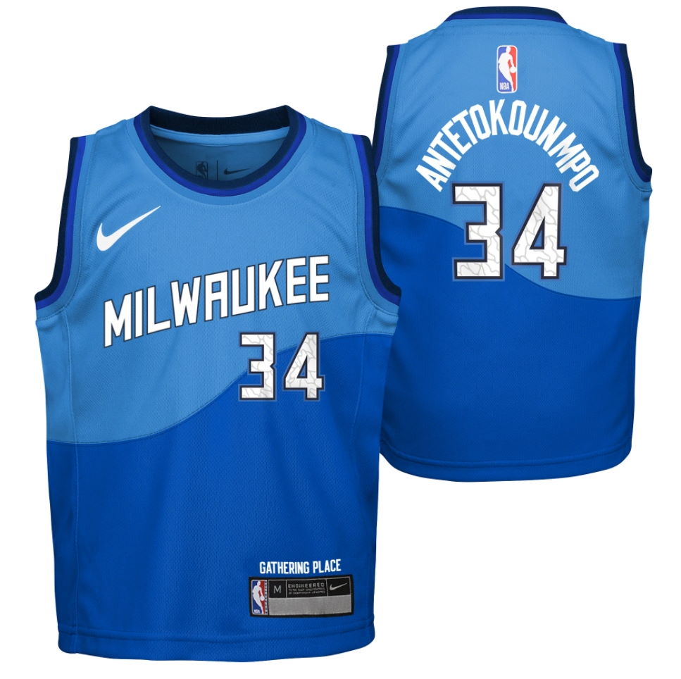Nike Giannis Antetokounmpo Milwaukee Bucks City Edition Boys NBA Jersey