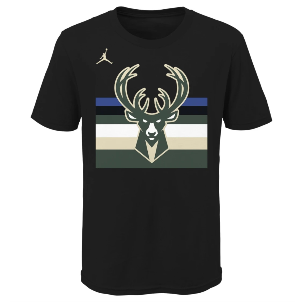 Nike Milwaukee Bucks Essential Statement Edition Wordmark Youth Dri Fit NBA T Shirt