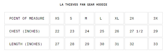 Razmernaya setka la thieves fan gear hoodie