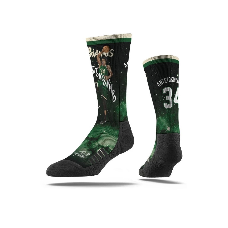 Strideline Giannis Antetokounmpo Milwaukee Bucks Premium Full Sub Socks