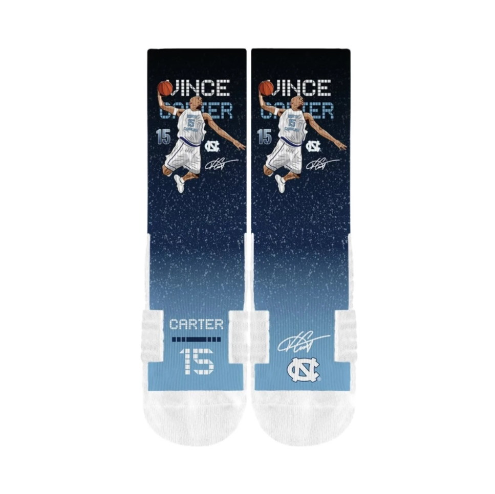 Strideline Vince Carter University of North Carolina NCAA Premium Full Sub Socks