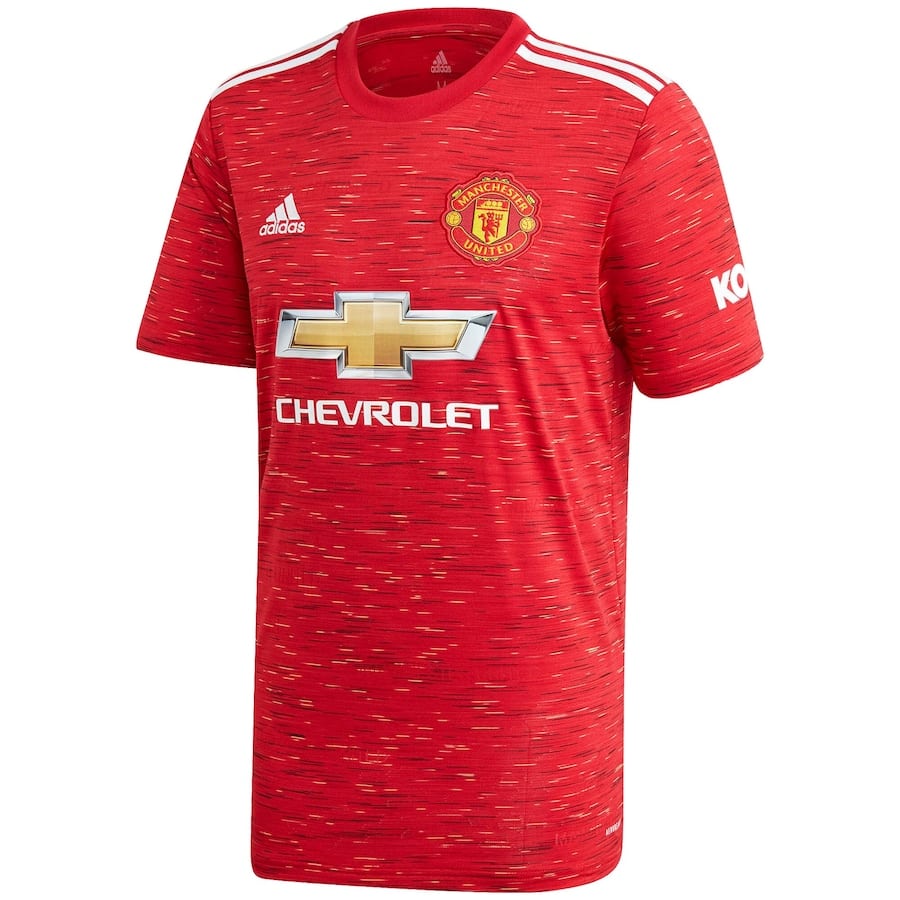 adidas Manchester United Home Shirt 2020 21 with Pogba 6 printing Jersey Red