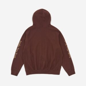 Awake Classic Outline Logo Paneled Embroidered Hoodie Brown 1