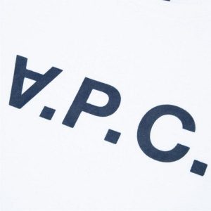A.P.C. White VPC T shirt Dark Navy Blue 1