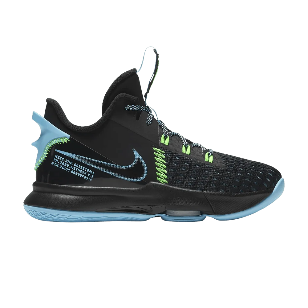 Кроссовки Nike LeBron Witness 5 GS 'Black Light Blue Fury'