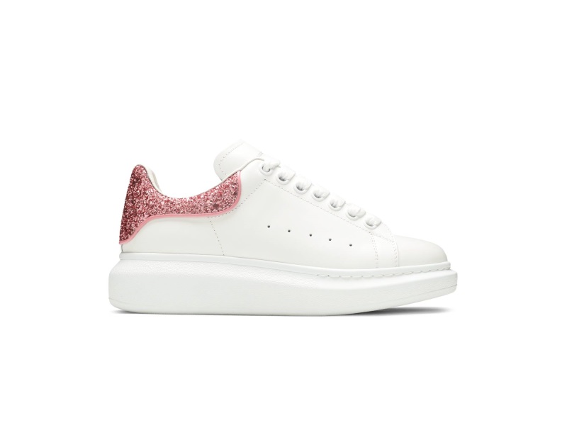 Wmns Alexander McQueen Oversized Sneaker White Pink Glitter