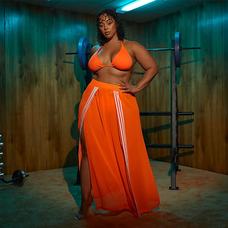 adidas Ivy Park Swim Cover Up Skirt Plus Size Solar Orange