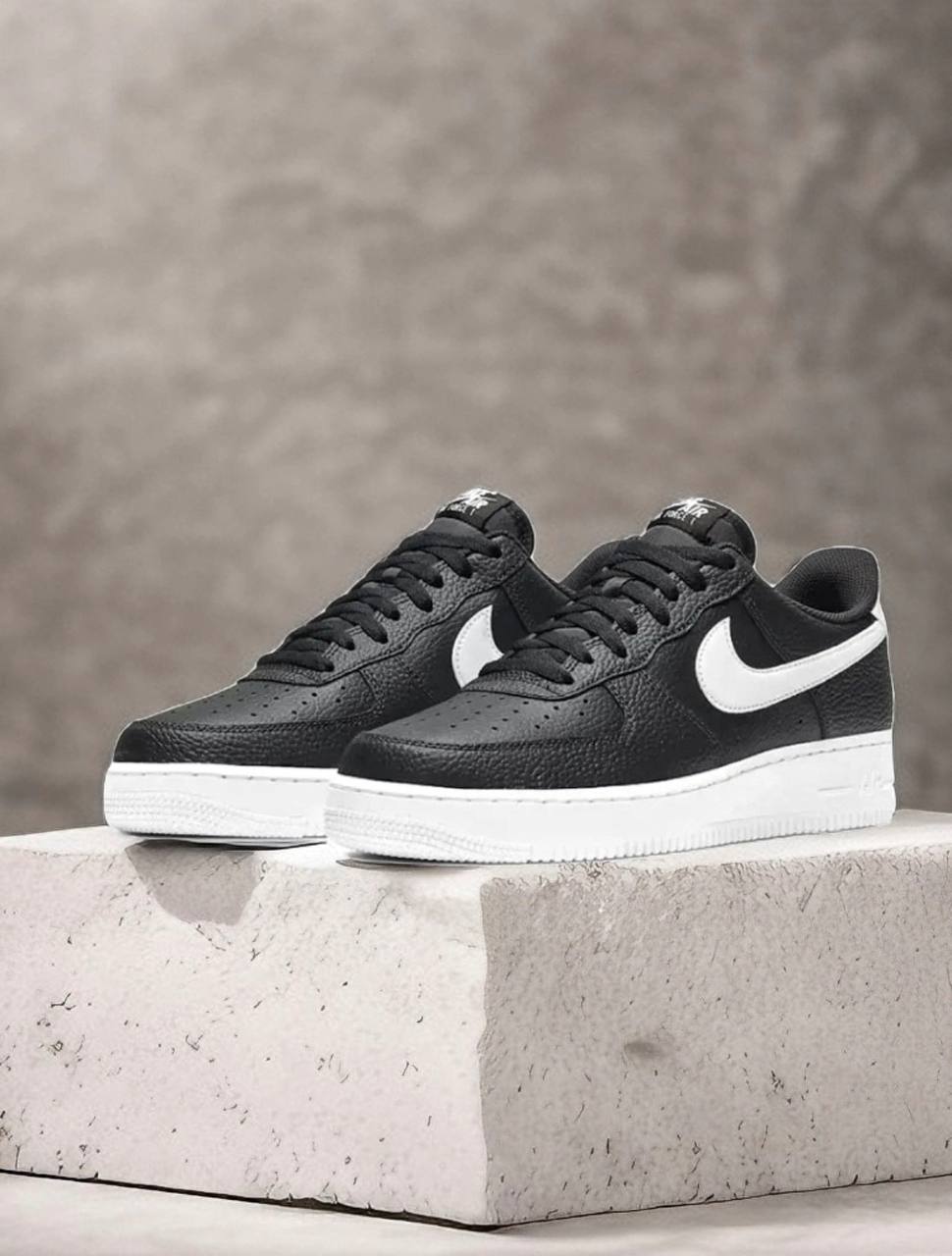 Nike Air Force 1 07 Black White Pebbled Leather CT2302 002