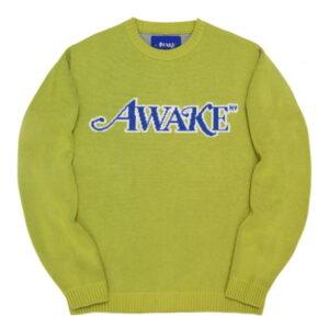 Awake Logo Knit Knit Sweater Lime Green