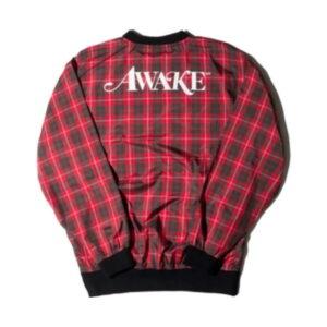 Awake Plaid Windbreaker Pullover Jacket Red 1