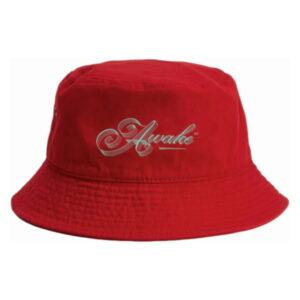 Awake Ribbon Script Logo Bucket Hat Cardinal