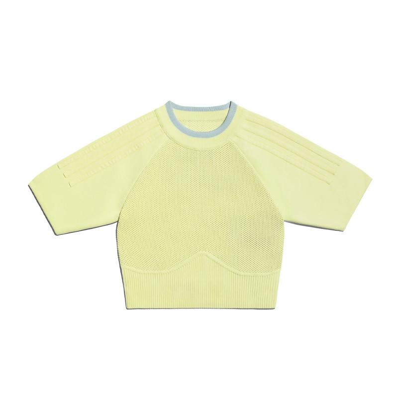 adidas Ivy Park Knit Crop Top Plus Size Yellow Tint