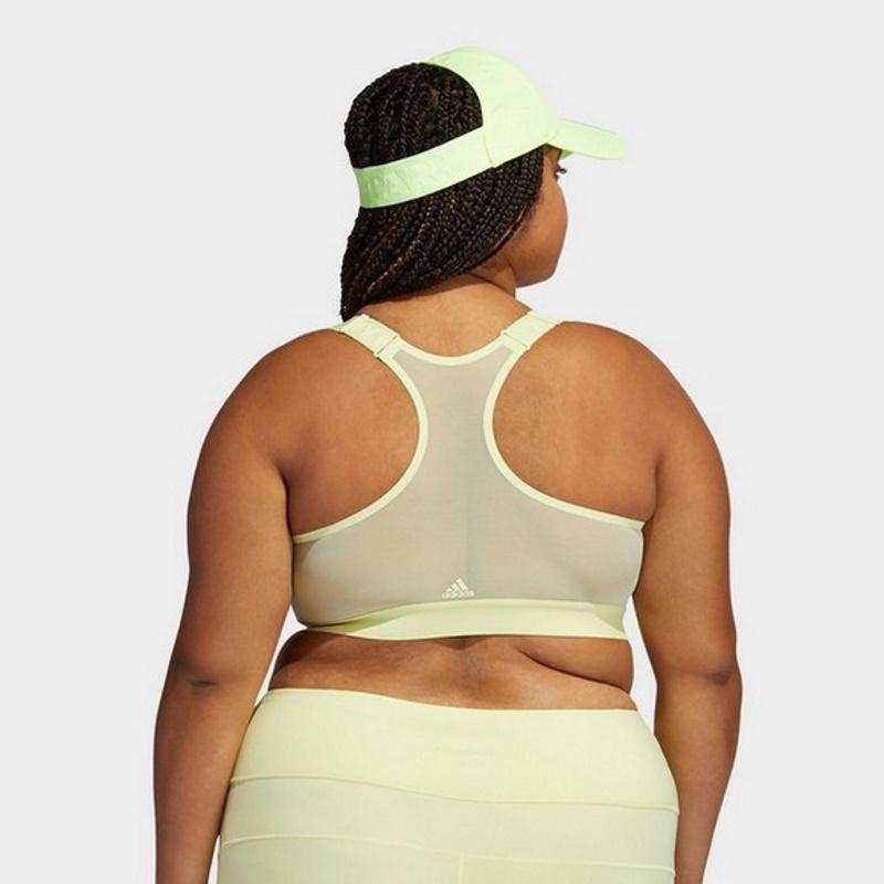 adidas Ivy Park Medium Support Zip Bra Plus Size Yellow Tint