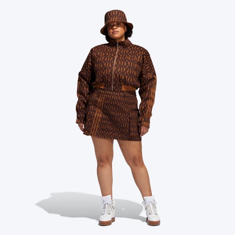 adidas Ivy Park Monogram Skirt Plus Size Wild BrownNight Red 2