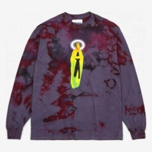 Awake Mother Mary L S Tee Tie Dye Charcoal