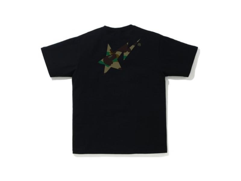 Футболка BAPE 1st Camo Bapesta Logo Tee Black/Green